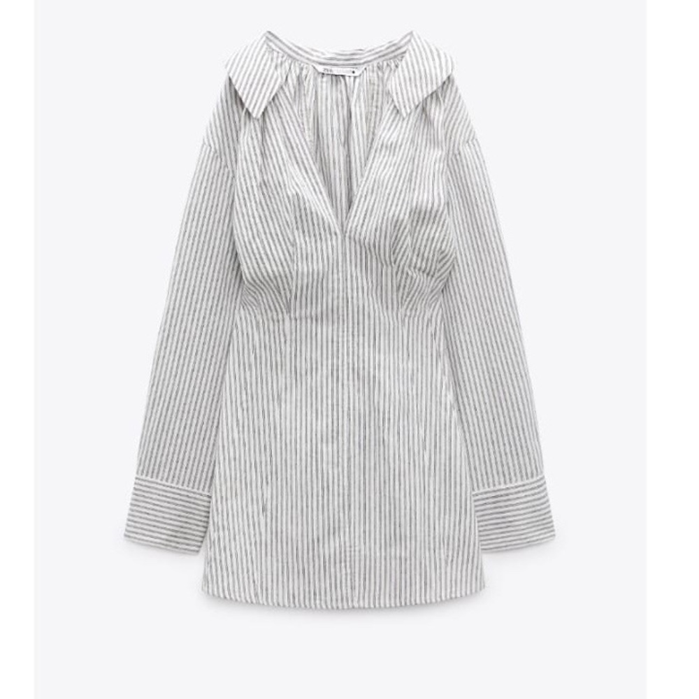 ZARA SHORT STRIPED DRESS SIZE M - Picture 8 of 9